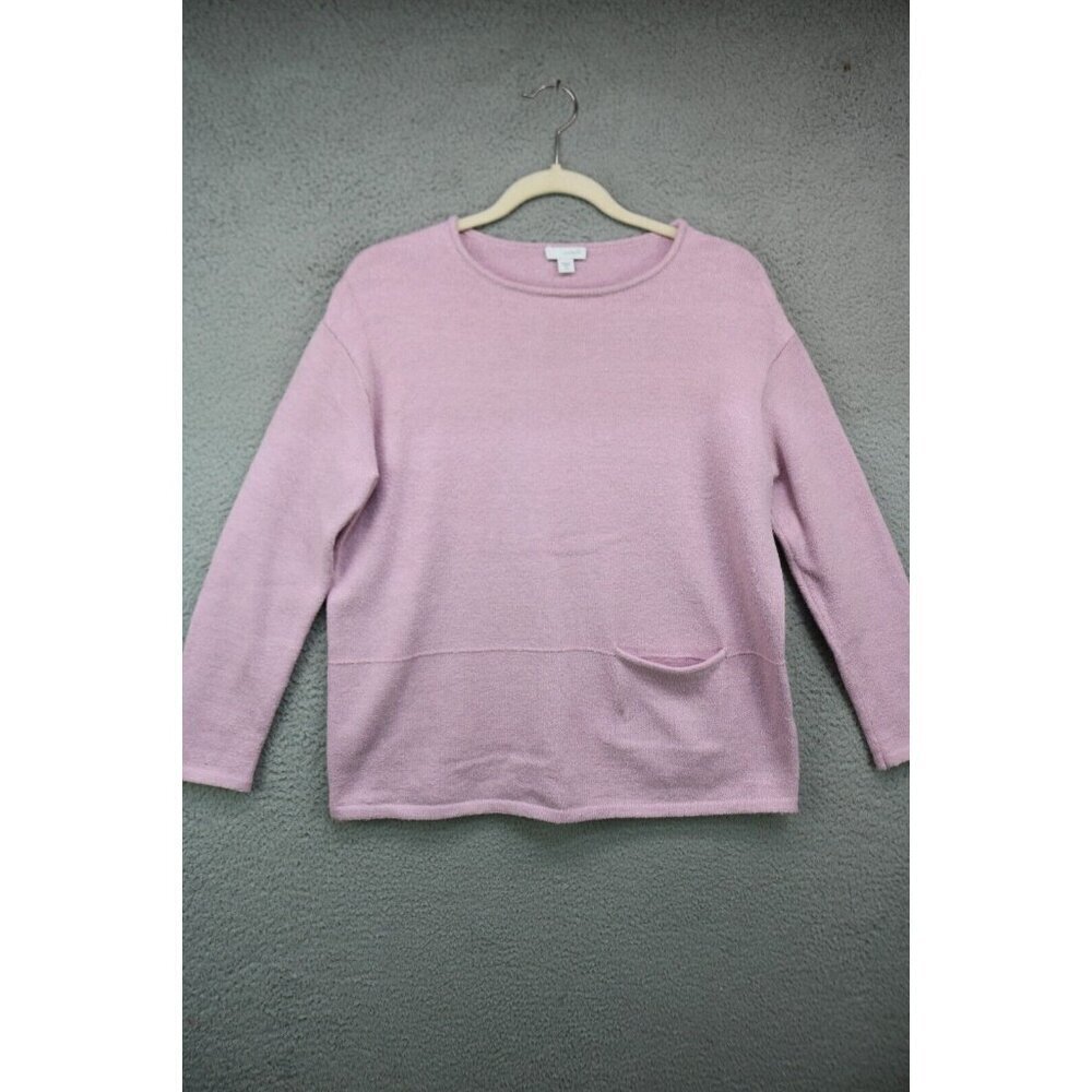 Pure Jill Long Sleeve Purple Pullover Sweater-XS-Pocket
